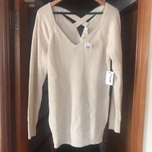 Maternity sweater with gold shimmer